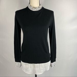 Vila Milano Sweater in Black with White Accents